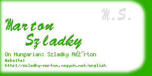 marton szladky business card